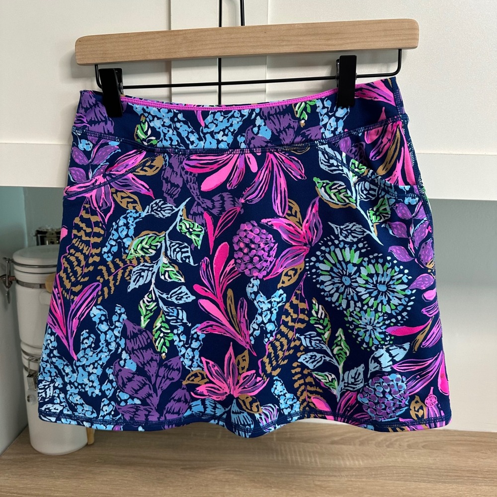 Lilly Pulitzer Luxletic Skort Kids XL 12-14 Calypso Coast Floral Active Skirt